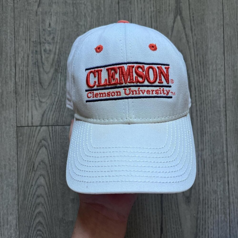 Clemson white and orange snap back hat